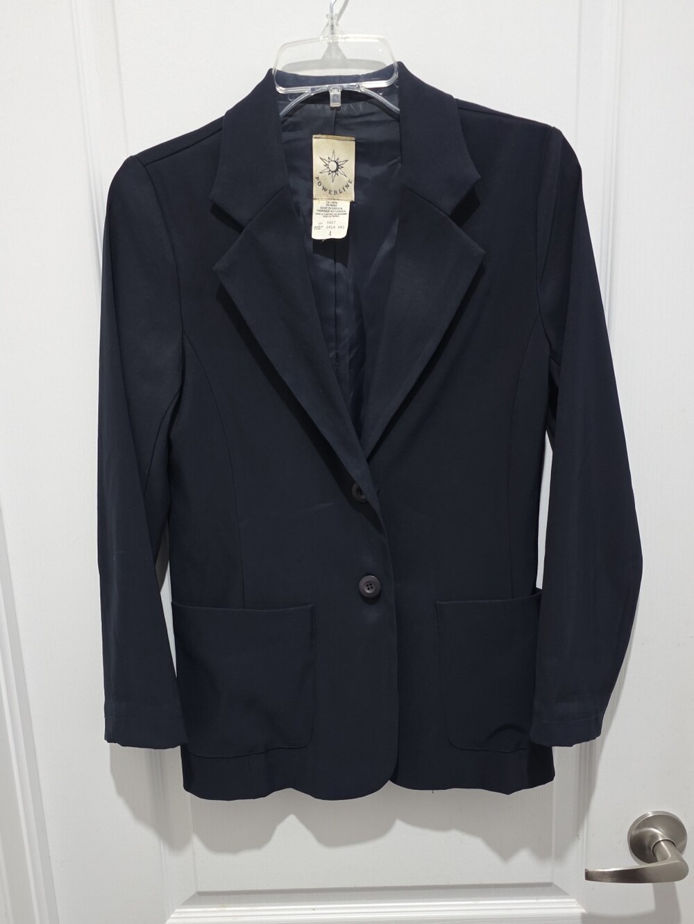Powerline Women's Navy Blazer Jacket - Classic Single-Breasted Coat #K2605-0245
